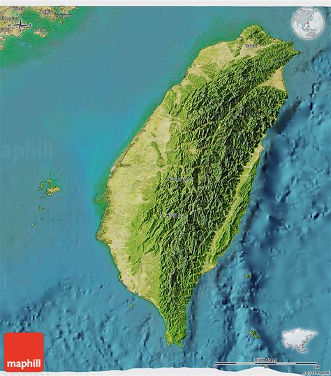 Satellite 3D Map of Taiwan