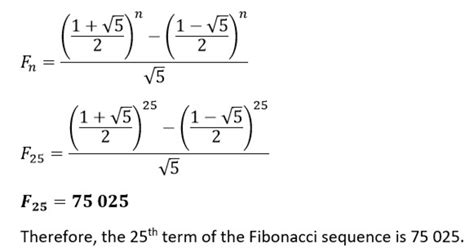 Fibonacci sequence formula - minetalk