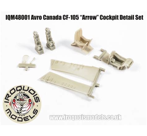 Iroquois CF-105 Avro Arrow cockpit set 1:48 for Hobbycraft kit HC1659 only - avworld.ca