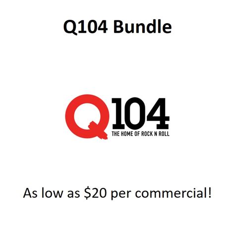 50 x 30 Second Commercials on Q 104 Halifax – Stingray Radio – Media Sales Blitz