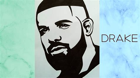 how to draw drake / Drawing Drake easily in 5 minutes / Drake stencil ...