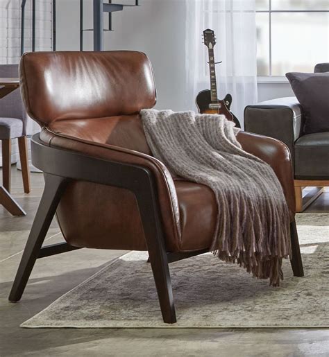 Venosa Leather Accent Chair | Leather chair living room, Arm chairs living room, Furniture