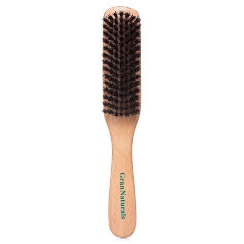 Buy GranNaturals Boar Bristle Slick Back Hair Brush - Soft/Medium Smoothing Hairbrush to Style ...