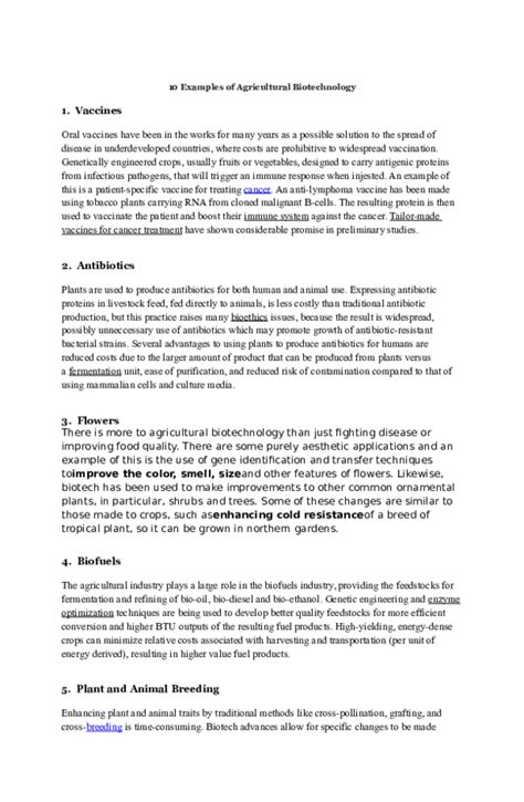 (DOC) 0 Examples of Agricultural Biotechnology | Swift Taylor ...