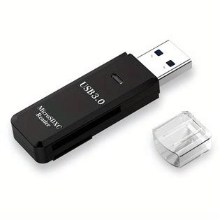 USB 3.0 SD Card Reader 5Gbps Transmission Speed Black