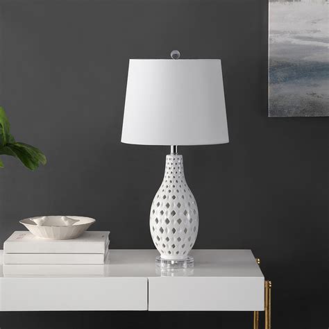 Safavieh Harlem 25 in. Modern Ceramic Table Lamp, White - Walmart.com ...