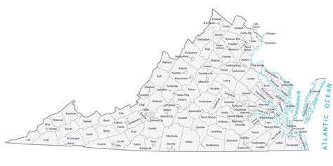 Printable Map Of Virginia Counties