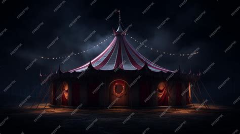 Premium AI Image | Scary circus tent in the dark generative ai