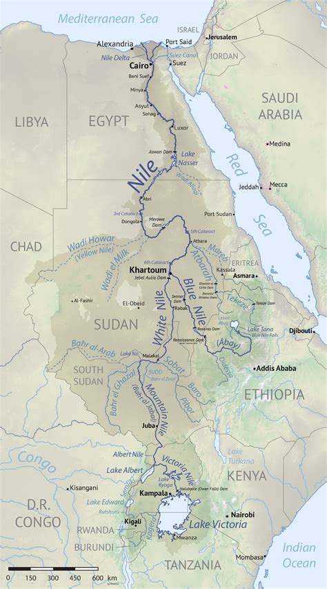 Africa - Nile basin • Map • PopulationData.net