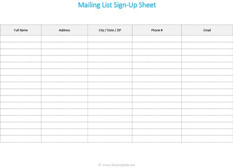 Permalink to Free Printable Mailing List Template for Word | Mailing ...