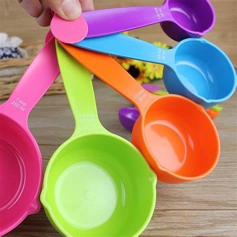 5pcs/set Measuring Spoons Colorful Size S/L Plastic Measure Spoon Set ...