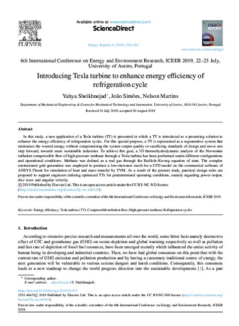 (PDF) Enhancing Refrigeration Efficiency with Tesla Turbine Technology