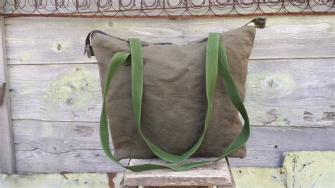 Vintage canvas bag, Messenger bag, Green womans bag, Women shoulder bag, Canvas satchel, Tote ...