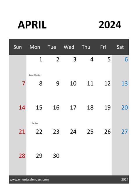 Editable April 2024 Calendar A4035