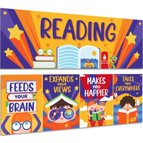 Buy Decorably 40x14 Reading Banner for Classroom - Reading Bulletin Board Decorations, Reading s ...