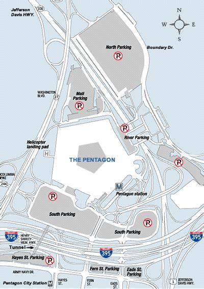 Pentagon Parking Map With Numbers