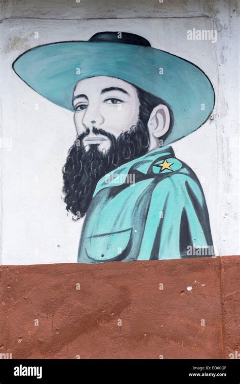 A mural showing Camilo Cienfuegos in Havana, Cuba Stock Photo - Alamy