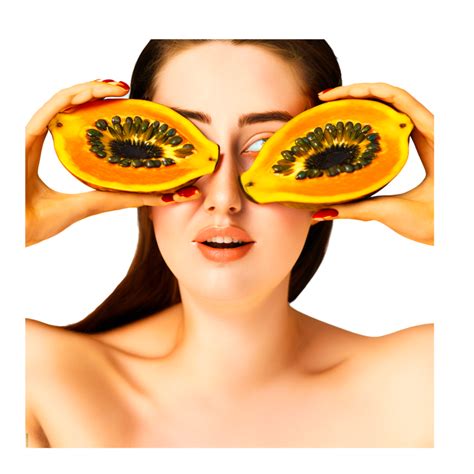 women with papaya on eyes 22984732 PNG