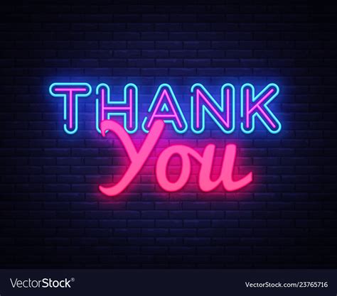 Thank you neon sign you design Royalty Free Vector Image