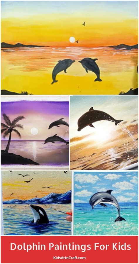 Dolphin Paintings For Kids - Kids Art & Craft