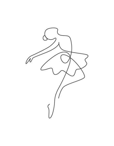 One single line drawing sexy woman ballerina vector illustration ...