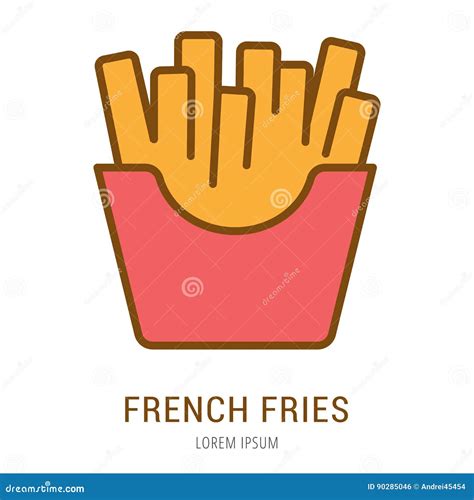 Vector Simple Logo Template French Fries Stock Illustration - Illustration of eating, design ...