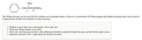 Solved The Wittig reaction can be used for the synthesis | Chegg.com