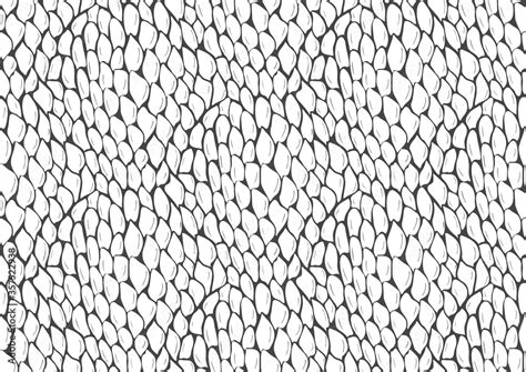 Abstract styled snake scales animal skin seamless pattern design. Black and white seamless ...