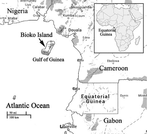 Geographical map of Bioko Island, Equatorial Guinea. | Download ...