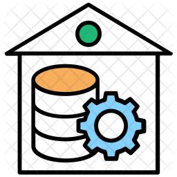 Data Warehouse Icon - Download in Colored Outline Style