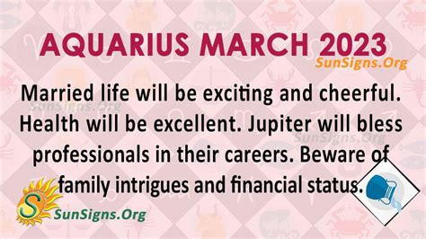 Aquarius March 2023 Monthly Horoscope Predictions - SunSigns.Org