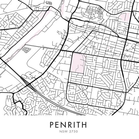 Penrith Sydney Australia Art City Map Print Wall Art A4 - Etsy