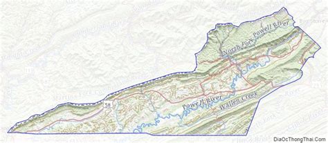 Map of Lee County, Virginia