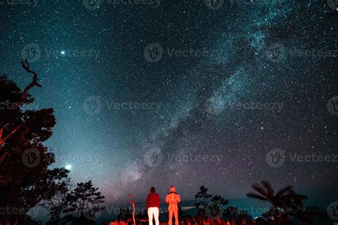 the night sky and the milky way in the forest 5122924 Stock Photo at ...