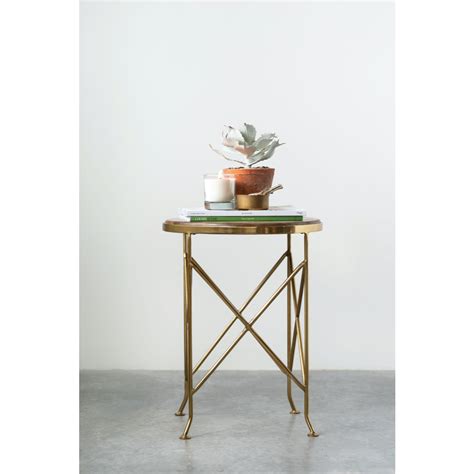 Brown Mango Wood Side Table with Gold Metal Legs - Greenhouse Home Wood And Metal Table, Wood ...