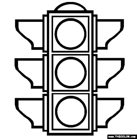 The Traffic Light Coloring Page | Free The Traffic Light Online Coloring