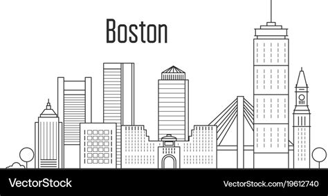 Boston Skyline Outline