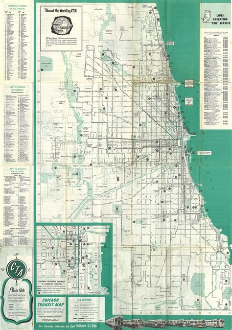 CTA Chicago Transit Map (1955) | Chicago Transit Map Showing… | Flickr