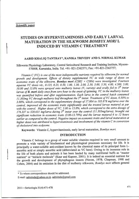 (PDF) 4. Aabid Khaliq Tantray, Kanika Trivedy and S. Nirmal Kumar (2011) Studies on ...