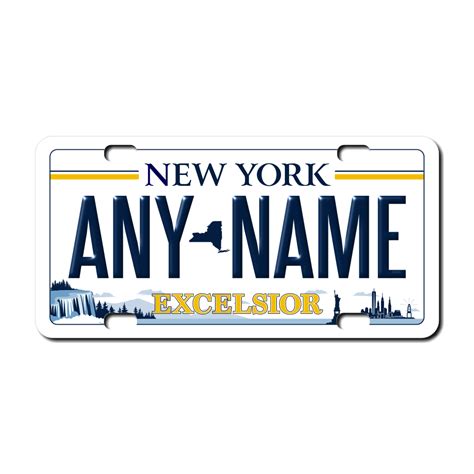 Personalized New York 3" X 6" FRP Plastic License Plate Version 4