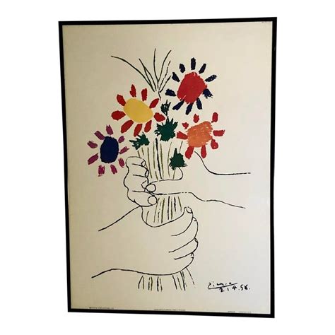 Abstract Expressionist Lithograph Hands With Flowers, by Pablo Picasso ...