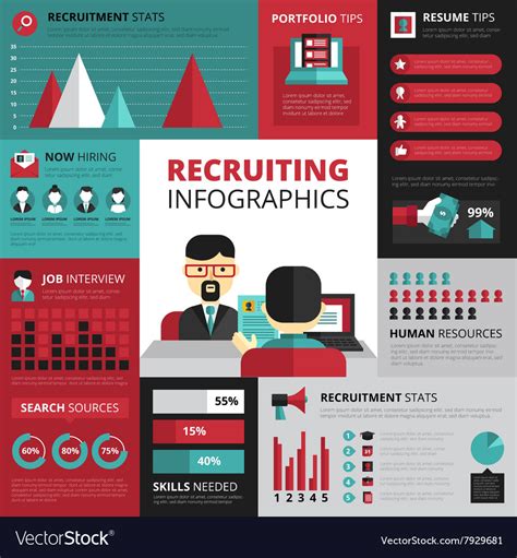 Job search strategy flat infographic banner Vector Image