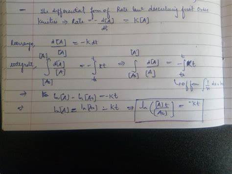 physical chemistry - Formula for rate constant for the first order reaction - Chemistry Stack ...