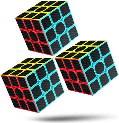 Rubiks Cube Speed Cube 3x3x3 Magic Carbon Fiber Sticker Smooth Rubix Cube, Enhanced Version ...