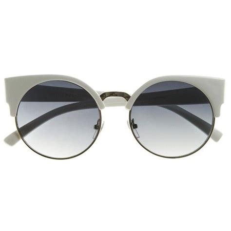 Vintage Round White Cat Eye Sunglasses 8785ZU | Cat eye sunglasses ...