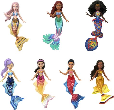 Disney The Little Mermaid Ariel and Sisters Small Doll Set with 7 Mermaid Dolls - Walmart.com