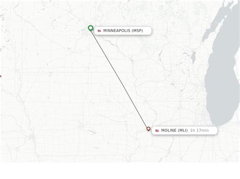 Direct (non-stop) flights from Minneapolis to Moline - schedules ...