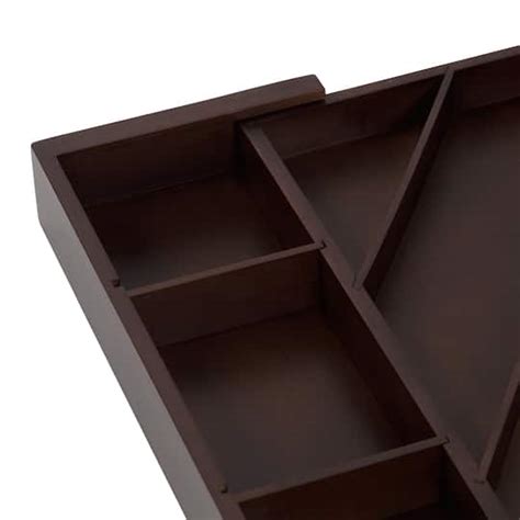 17'' Walnut Expandable Diagonal Bamboo Drawer Organizer with Adjustable ...