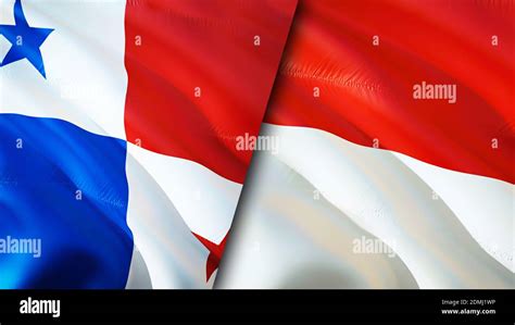 Panama and Indonesia flags. 3D Waving flag design. Panama Indonesia flag, picture, wallpaper ...