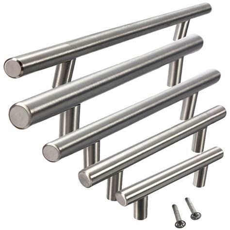 ZENHOSIT 64/96/128mm Stainless Steel T Bar Furniture Cabinet Knobs Pull Handles for Kitchen ...